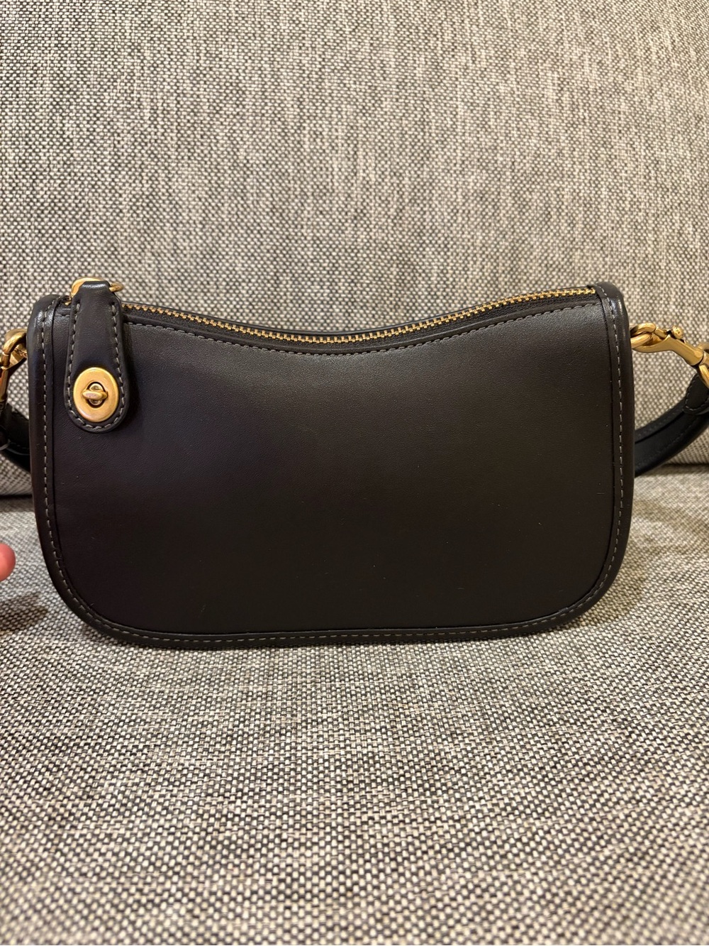 Coach Swinger 20- Black Leather Shoulder Bag